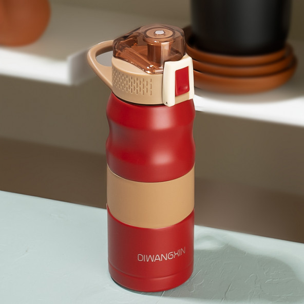 Cooker 1393-3 Paslanmaz Çelik Sızdırmaz Çift Katmanlı Yalıtımlı Çay Kahve Termosu Kırmızı 350 ml ürün görseli 1