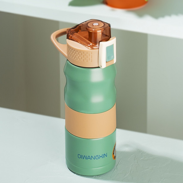 Cooker 1393-4 Paslanmaz Çelik Sızdırmaz Çift Katmanlı Yalıtımlı Çay Kahve Termosu Yeşil 350 ml ürün görseli 1