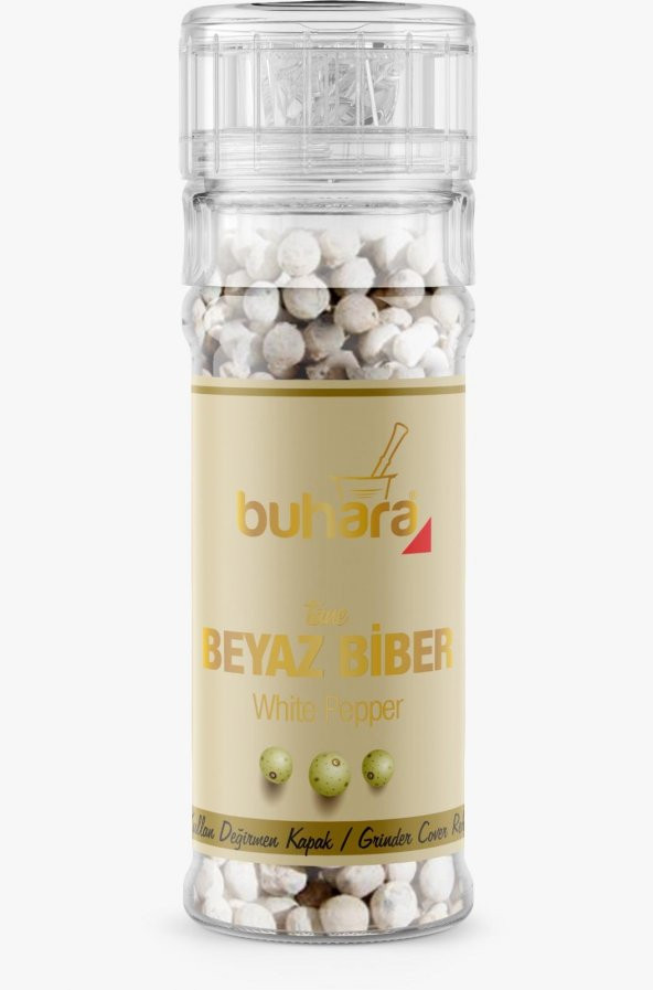 BUHARA BEYAZ BİBER TANE CAM DEĞİRMEN 50 GR ürün görseli 1