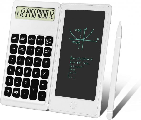 Valkyrie C5 Dijital Çizim Ekranlı Bilimsel Fonksiyonlu E-Writer Hesap Makinesi Katlanabilir Sessiz Tuşlu Beyaz ürün görseli 1