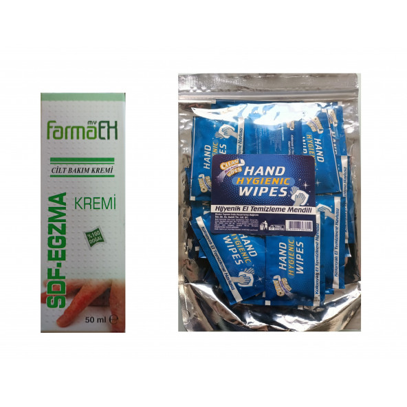 SEDEF -EGZAMA KREMİ +HİJYENİK TEMİZLİK HAVLUSU CİLT BAKIM SETİ ürün görseli 1