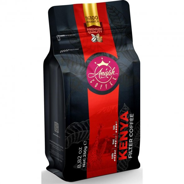 ANİŞAH  FİLTRE KAHVE KENYA ORTA KAVRULMUŞ-ÇEKİRDEK 250 GR ürün görseli 1