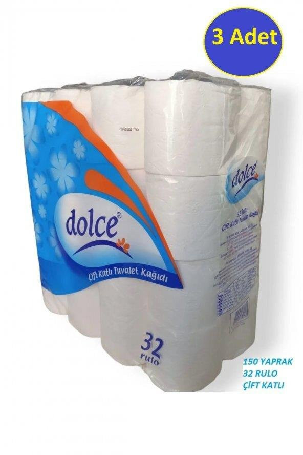 Dolce Tuvalet Kağıdı Çift Katlı 32x 3= 96 rulo ürün görseli 1