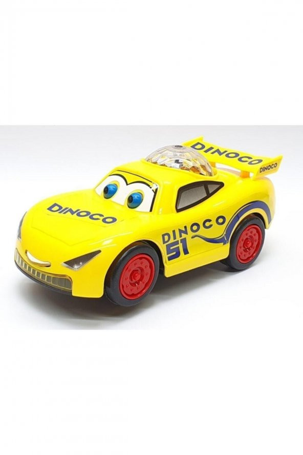 Şimşek Mcqueen Sarı Renk Dil Çıkaran 3d Işıklı Pilli Oyuncak Araba 17cmx8cm Mcsarı 3d Araba ürün görseli 1