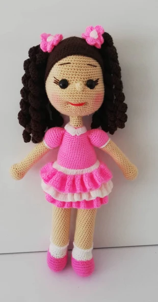 Sevimli Pembiş Bebek Amigurumi Organik Oyuncak ürün görseli 1