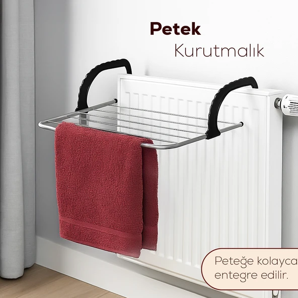 Porsima Petek Üstü Çamaşır Kurutmalığı - Katlanabilir Pencere Balkon Kurutma Askısı Gri ürün görseli 1