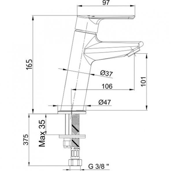 ECA LİA LAVABO  BATARYASI  106 mm - Resim 2