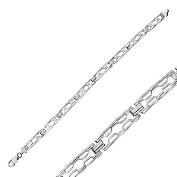 Gümüş Oksitli Erkek Bileklik  SL5353 - Resim 2