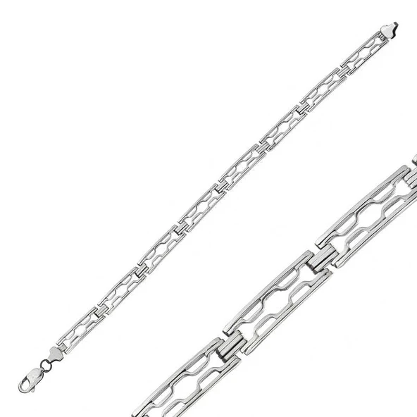 Gümüş Oksitli Erkek Bileklik  SL5353 - Resim 5