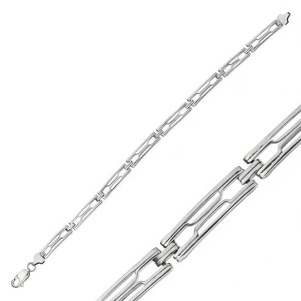 Gümüş Oksitli Erkek Bileklik  SL5351 - Resim 2
