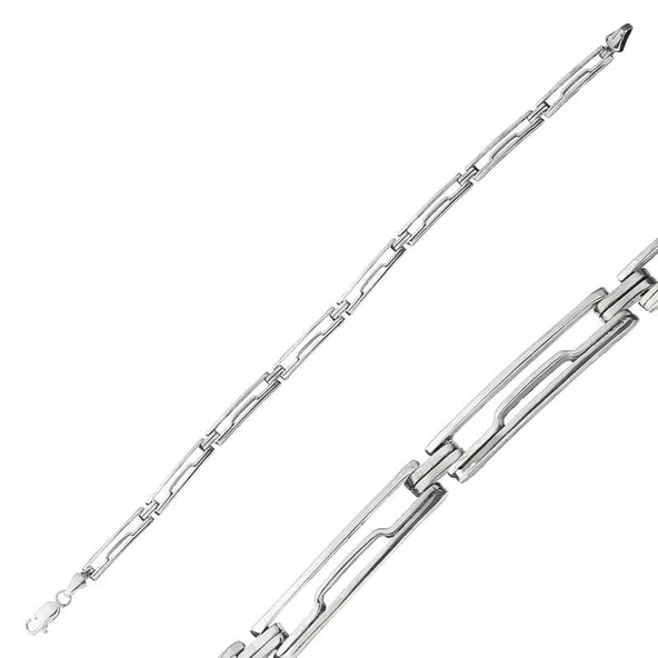 Gümüş Oksitli Erkek Bileklik  SL5348 - Resim 3