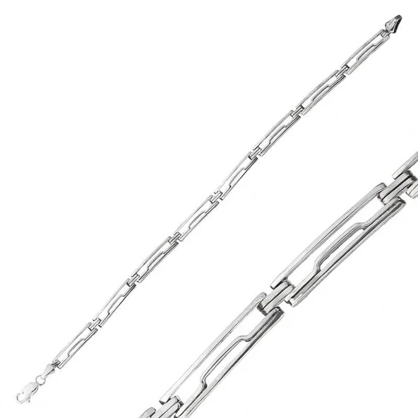 Gümüş Oksitli Erkek Bileklik  SL5348 - Resim 2