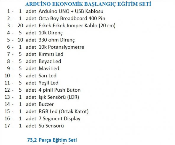 ARDUİNO EKONOMİK BAŞLANGIÇ EĞİTİM SETİ - Resim 2
