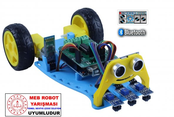 2WD MULTİTRON ARAÇ KİTİ V3ÇİZGİ İZLEYEN ENGELDEN KAÇAN BLUETOOTH (DEMONTE) ürün görseli 1
