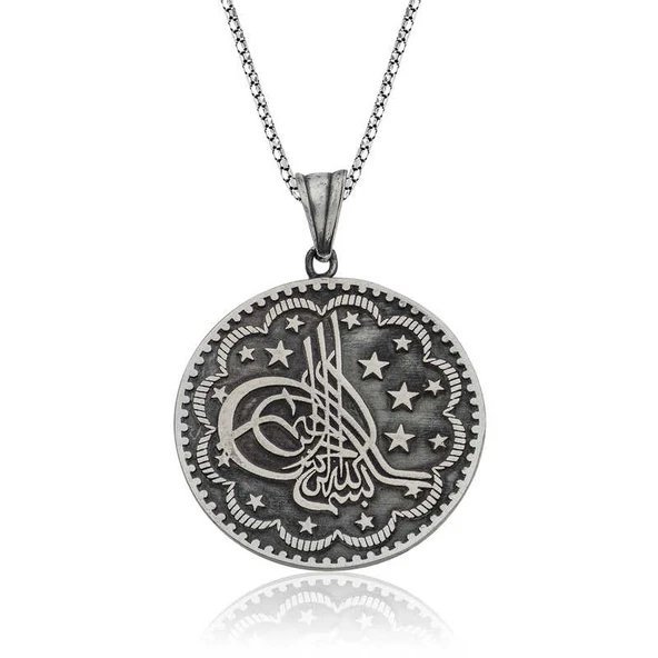 Gümüş Tuğra Kolye SL3290 - Resim 6