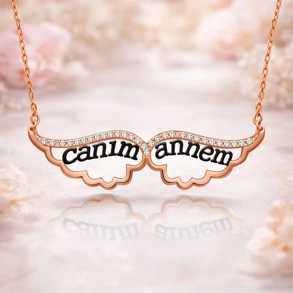 Gümüş Melek Canım Annem Bayan Kolye SL1260 - Resim 9