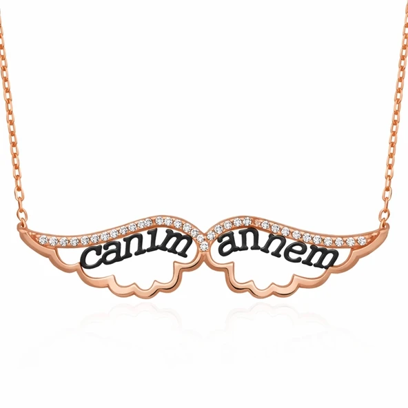 Gümüş Melek Canım Annem Bayan Kolye SL1260 - Resim 6