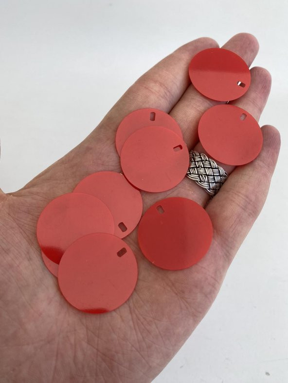 Yuvarlak Elbise Pvc Payet Pul Kırmızı 30mm 650 Gram ürün görseli 1