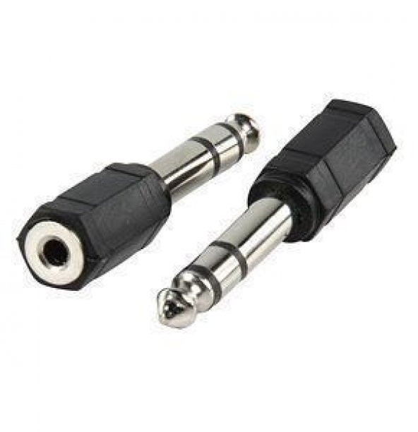 Stereo 6.3 mm Erkek - 3.5 mm Dişi Çevirici - Siyah ürün görseli 1