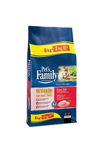 Pets Family Premium Kuzu Etli Yetişkin Köpek Maması 10 kg 2 li ürün görseli 1