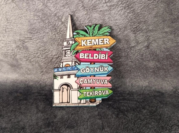 Magnet Çapa Gemi Dümen Kule Ağaç Saat Bayrak Buzdolabı Süsü Ahşap Magnet Mıknatıslı Hediyelik Eşya ürün görseli 1