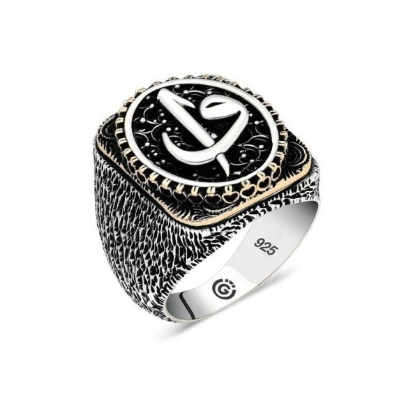 Gümüş Elif Vav Oval Erkek Yüzük  SL4631 ürün görseli 1