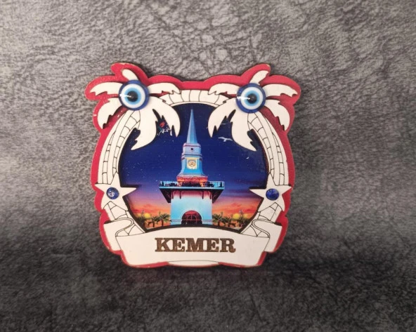 Magnet Kule Saat Martı Nazar Göz Palmiye Deniz Balık Bayrak Buzdolabı Süsü Ahşap Magnet Mıknatıslı Hediyelik Eşya ürün görseli 1