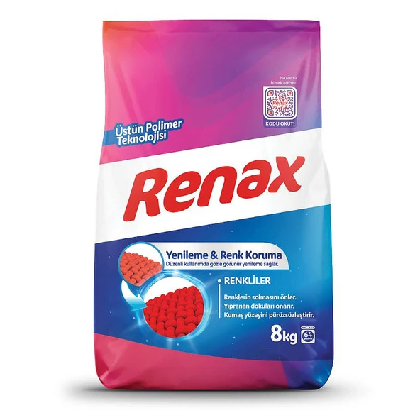 Renax Renkliler için Toz Çamaşır Deterjanı 8 kg ürün görseli 1