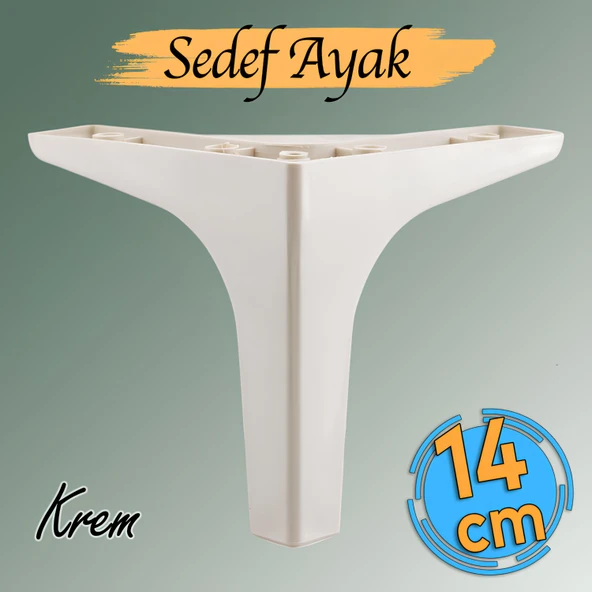 Sedef Lüks Mobilya Kanepe Sehpa Tv Ünitesi Koltuk Ayağı 14 Cm Krem Baza Ayakları ürün görseli 1