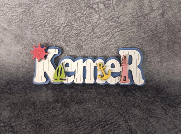 Magnet Dümen Çapa Gemi Kule Yelken Deniz Kabuk Nazar Göz Buzdolabı Süsü Ahşap Magnet Mıknatıslı Hediyelik Eşya ürün görseli 1