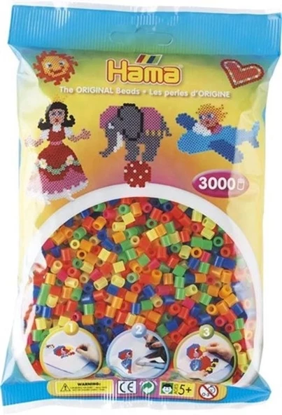 Hama Boncuk Midi 3.000’lik poşet - Neon Renkler (HA201-51) ürün görseli 1