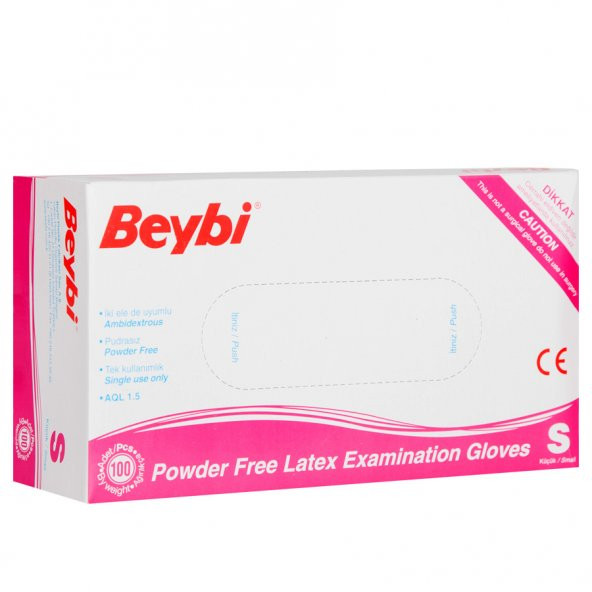 Beybi Lateks Pudrasız (S) Small Beden Muayene Eldiven 100lü Paket ürün görseli 1