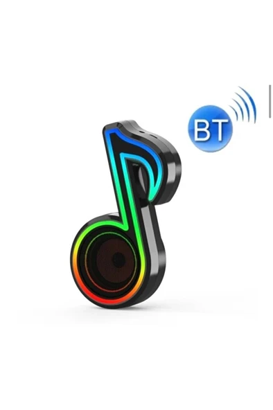 Müzik Notları Bluetooth 5.0 Hoparlör Açık Hıfı Ses Şarj Edilebilir Siyah ürün görseli 1