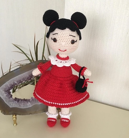 Çantalı Elena Bebek Amigurumi Organik Oyuncak ürün görseli 1