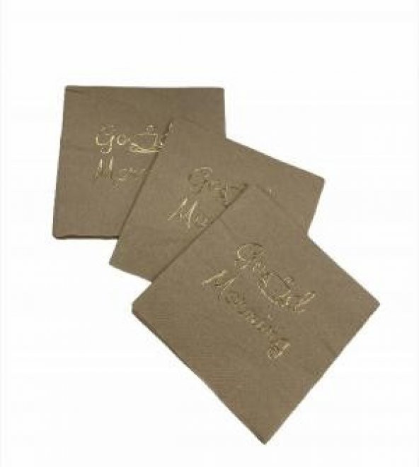 Gold Yaldızlı Kraft Good Morning Kare Peçete ürün görseli 1
