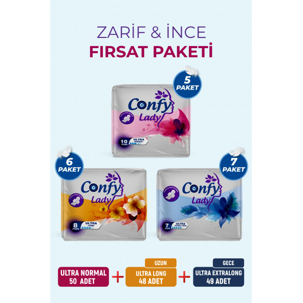 Confy Lady Zarif ve İnce Fırsat Paketi 147 Adet ürün görseli 1