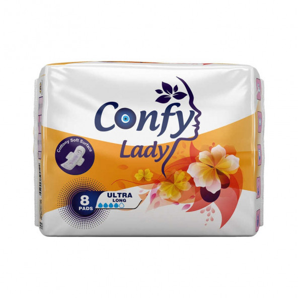 Confy Lady Hijyenik Ped Ultra Long 8 Adet ürün görseli 1