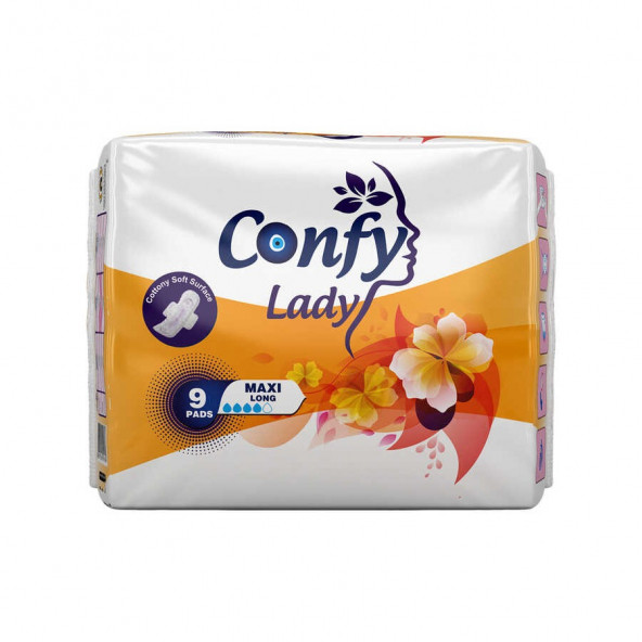 Confy Lady Hijyenik Ped Maxi Long 9 Adet ürün görseli 1