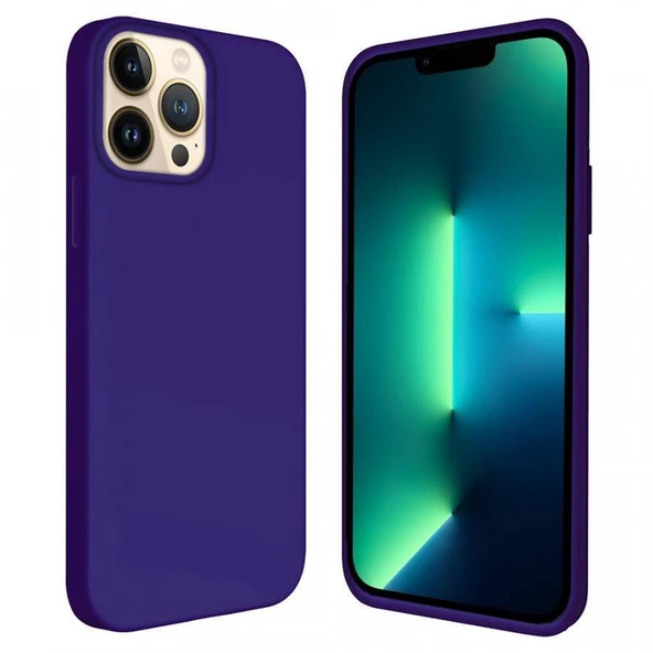 Apple iPhone 15 Pro Max 6.7'' İçi Kadife Silikon Kılıf Lacivert ürün görseli 1