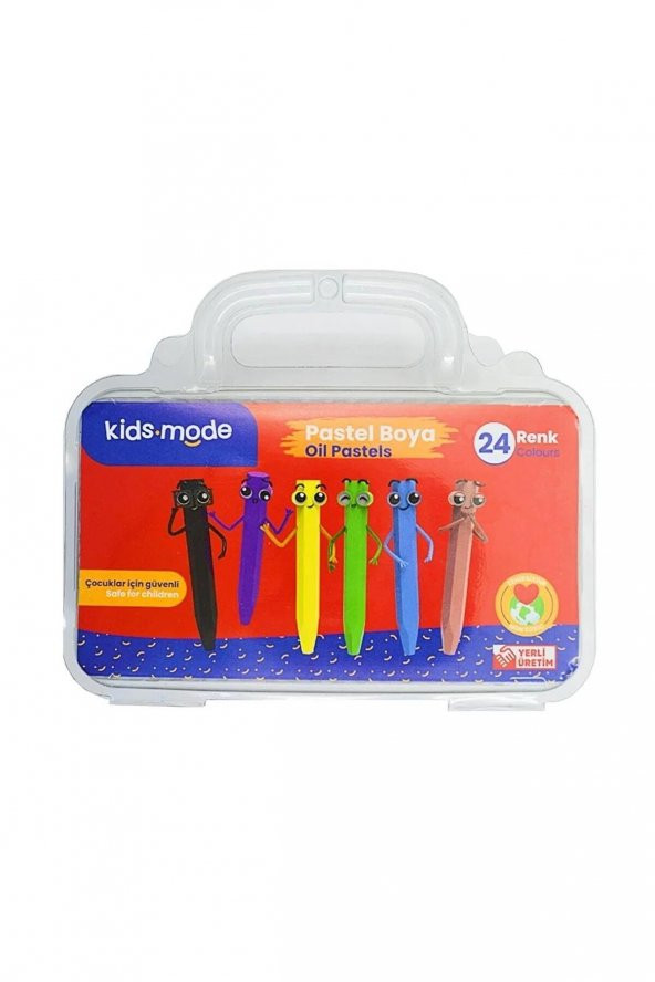 Kidsmode Yağlı Pastel Boya Altıgen 24 Renk Çantalı Premium Yağlı Pastel Boya ürün görseli 1