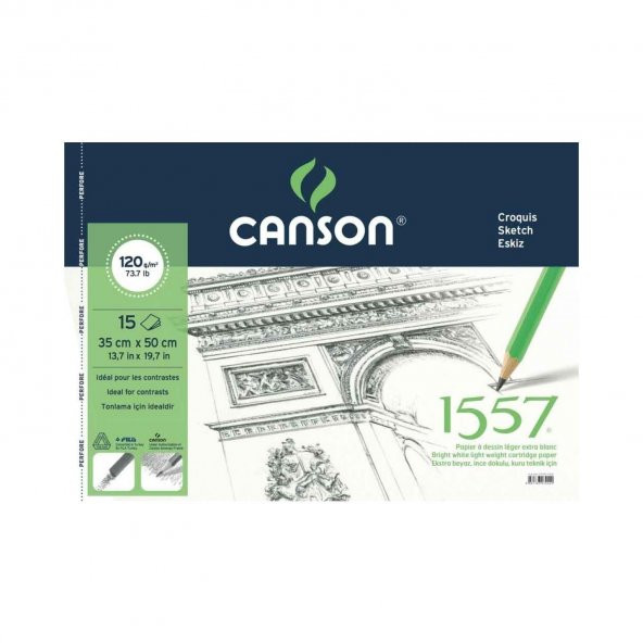 Canson Resim Ve Çizim Blok 120 Gram 35x50 CM 15 Yaprak Eskiz Defteri ürün görseli 1