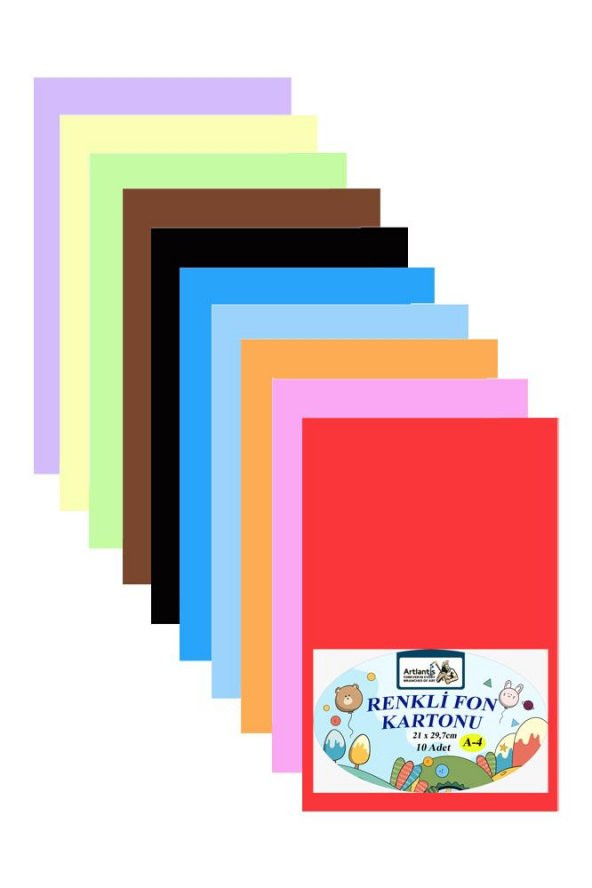 A4 Fon Kartonu 10 Lu 21X29,7 Cm 1 Paket Artlantis 10 Renk Fon Kartonu 21*29,7 1 Paket ürün görseli 1