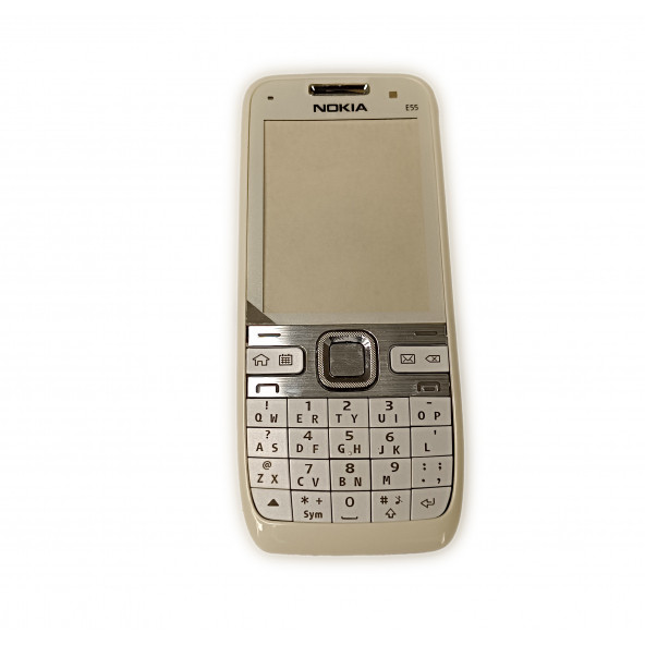 Nokia E55 Kasa Kapak Tuş Takımı E55 Uyumlu Beyaz Renk Orta Kasa Ön Kapak Arka Kapak Tuş Takımı ürün görseli 1