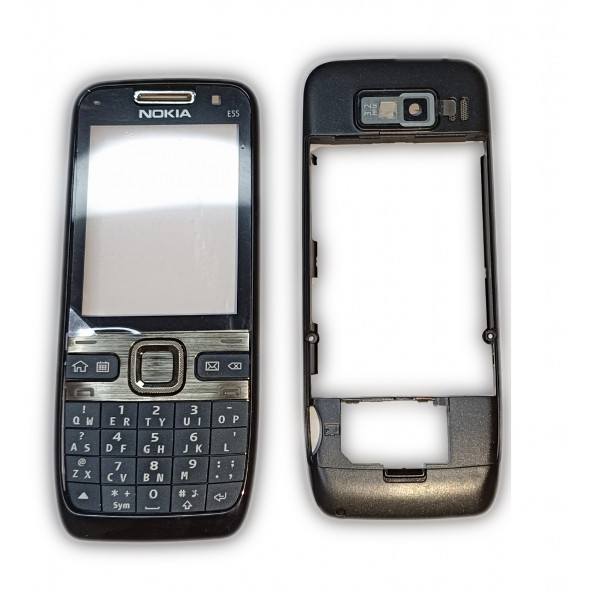 Nokia E55 Kasa Kapak Tuş Takımı E55 Uyumlu Siyah Renk Orta Kasa Ön Kapak Tuş Takımı ürün görseli 1