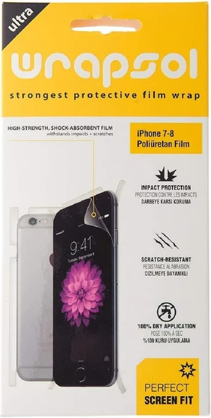 Wrapsol iPhone 7/8 ve iPhone SE 4.7inç Ön | Arka Ekran Koruyucu Poliuretan ürün görseli 1