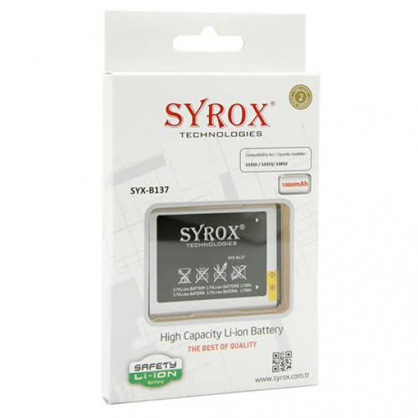 SYROX -B137  SAMSUNG 3350-3353-3850-5220-3770-3570 BATARYA ürün görseli 1