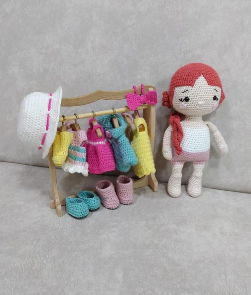 Elina Bebek ve Kıyafetleri Amigurumi Organik Oyuncak ürün görseli 1