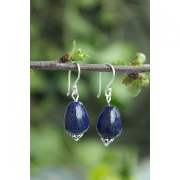 STONEAGE Bayan Gümüş Küpe Lapis Lazuli Sevgiliye Hediye ürün görseli 1
