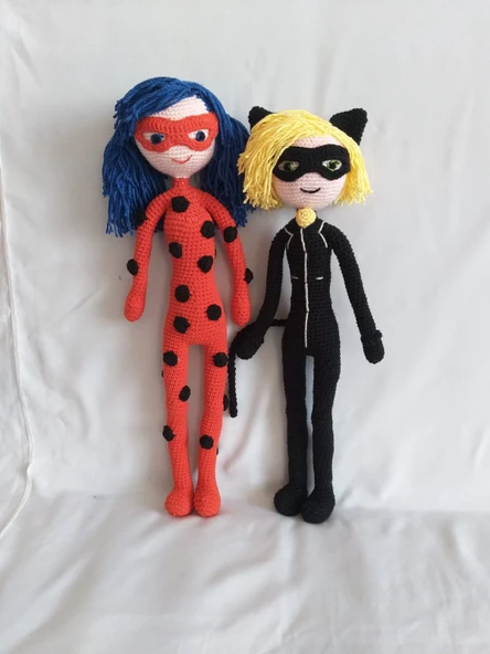 Mucizevi Uğur Böceği ve Kara Kedi Amigurumi Organik Oyuncak ürün görseli 1