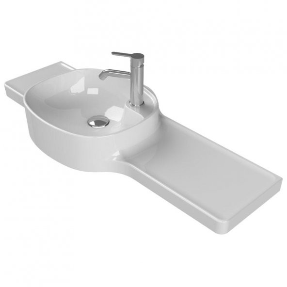 Turkuaz Cerastyle Harmony Etajerli Lavabo 100x37,5 cm (Soldan Hazneli) ürün görseli 1